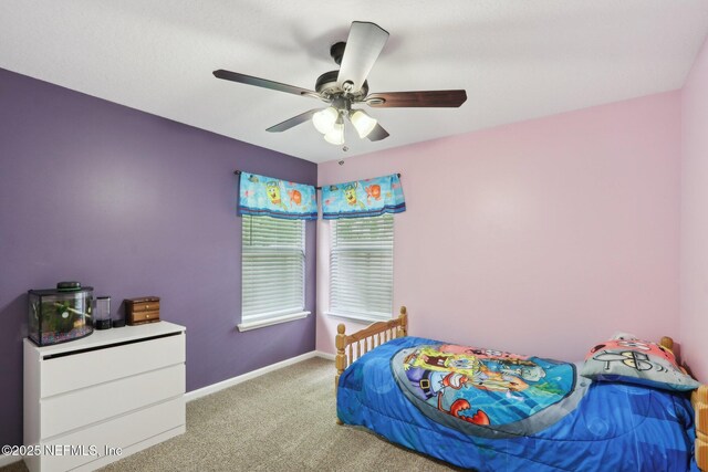 1260 Winding Brook Ct, Middleburg, FL 32068 - carpeted bedroom featuring baseboards and ceiling fan