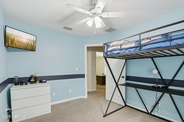 1260 Winding Brook Ct, Middleburg, FL 32068 - bedroom with light carpet, baseboards, and a ceiling fan