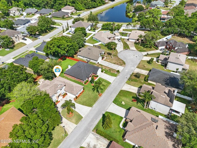 1077 Waterfall Dr, Jacksonville, FL 32225 - aerial overview of property's location featuring nearby suburban area and a nearby body of water