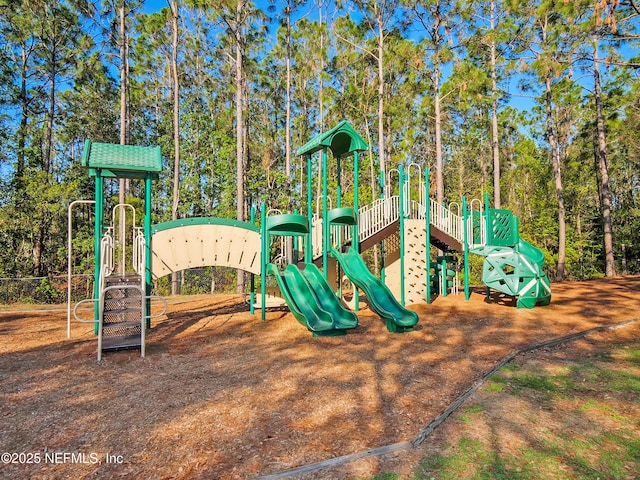 1077 Waterfall Dr, Jacksonville, FL 32225 - community jungle gym featuring view of wooded area
