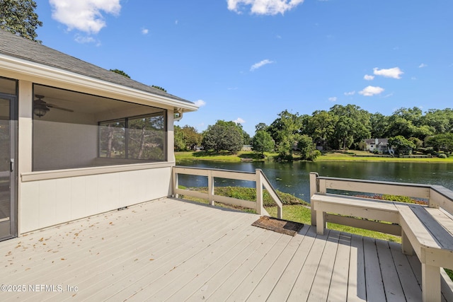 4580 Carolyn Cove Ln N, Jacksonville, FL 32258 - wooden deck featuring a water view and view of scattered trees