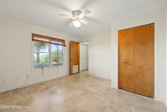 2605 S Ponte Vedra Blvd, Ponte Vedra Beach, FL 32082 - unfurnished bedroom with a closet, baseboards, and a ceiling fan