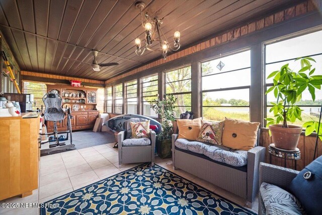 153 Jaffa Rd, Crescent City, FL 32112 - sunroom / solarium with an outdoor living space and a ceiling fan