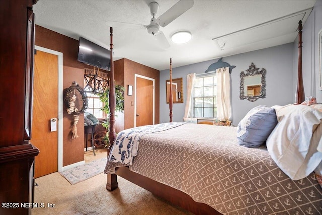 153 Jaffa Rd, Crescent City, FL 32112 - bedroom with attic access, light colored carpet, ceiling fan, and baseboards