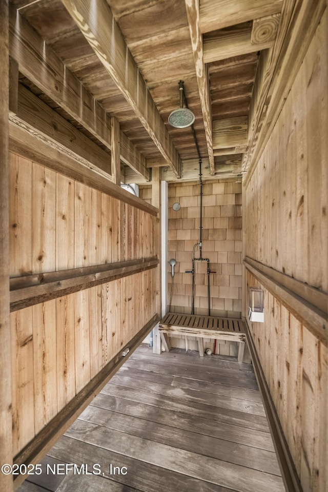 102 Palm Pl, Neptune Beach, FL 32266 - detailed view of wooden walls and wood finished floors