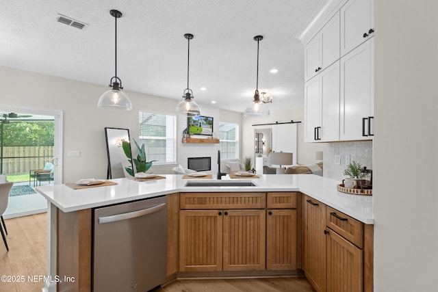 1008 Durbin Parke Dr, Saint Johns, FL 32259 - kitchen with stainless steel dishwasher, open floor plan, a sink, plenty of natural light, and recessed lighting