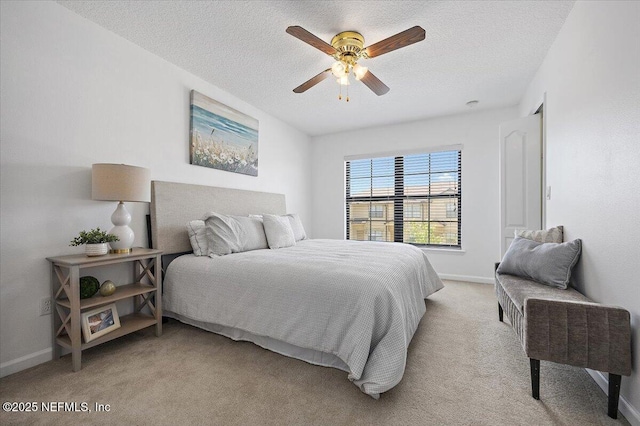 650 Drake Bay Ter, Saint Augustine, FL 32084 - bedroom featuring a textured ceiling, carpet floors, baseboards, and ceiling fan