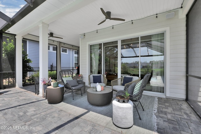 95 Farmers Branch Ave, Ponte Vedra, FL 32081 - sunroom / solarium featuring ceiling fan