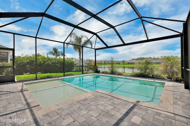 95 Farmers Branch Ave, Ponte Vedra, FL 32081 - swimming pool featuring a water view, a patio, and glass enclosure