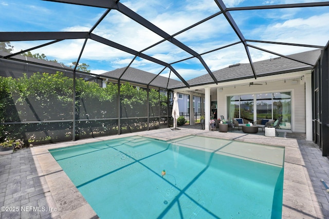 95 Farmers Branch Ave, Ponte Vedra, FL 32081 - outdoor pool featuring an outdoor hangout area, a patio area, and a lanai