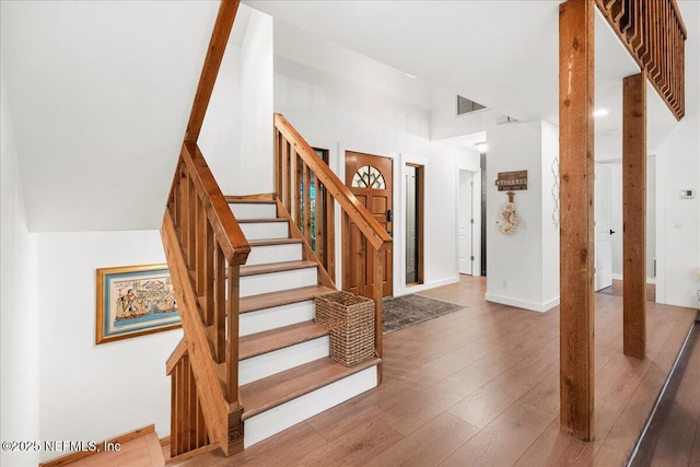 404 Camelia Trl, Saint Augustine, FL 32086 - stairway with wood finished floors and baseboards