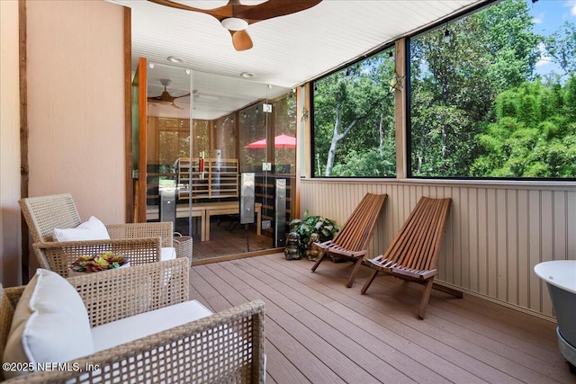 404 Camelia Trl, Saint Augustine, FL 32086 - sunroom featuring ceiling fan