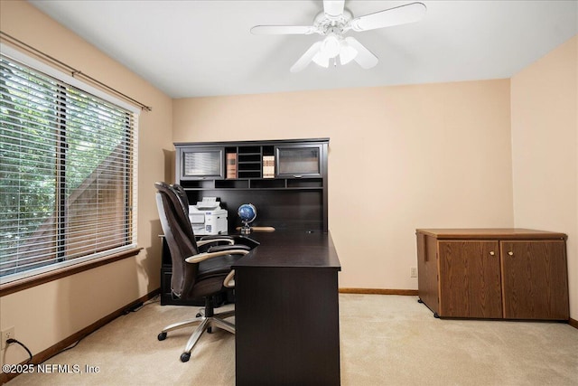 404 Camelia Trl, Saint Augustine, FL 32086 - office space featuring light colored carpet, baseboards, and a ceiling fan