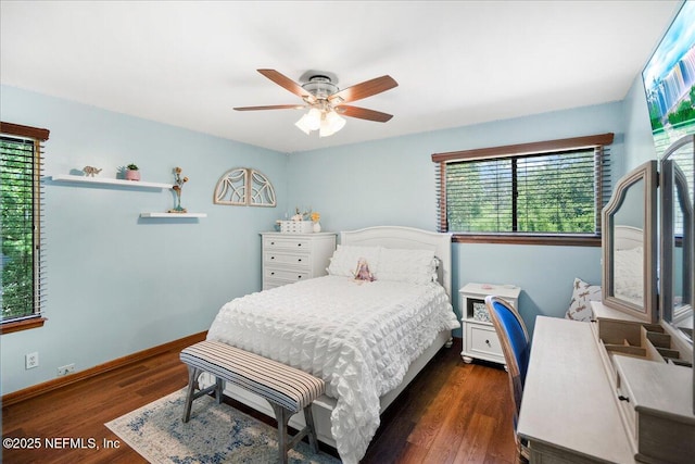 404 Camelia Trl, Saint Augustine, FL 32086 - bedroom featuring wood finished floors, baseboards, and ceiling fan