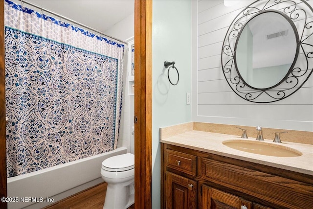 404 Camelia Trl, Saint Augustine, FL 32086 - full bathroom with vanity, toilet, and shower / bathtub combination with curtain