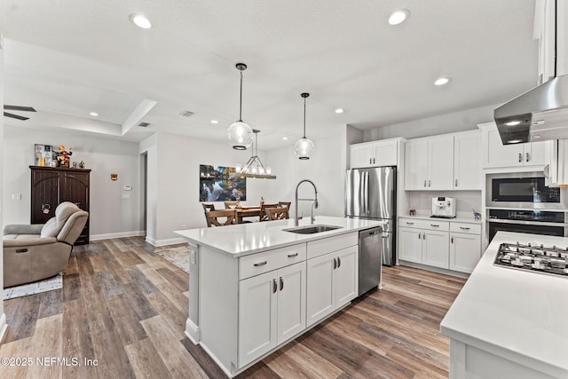 68 Cabana Dr, Ponte Vedra, FL 32081 - kitchen with a sink, stainless steel appliances, open floor plan, light countertops, and recessed lighting