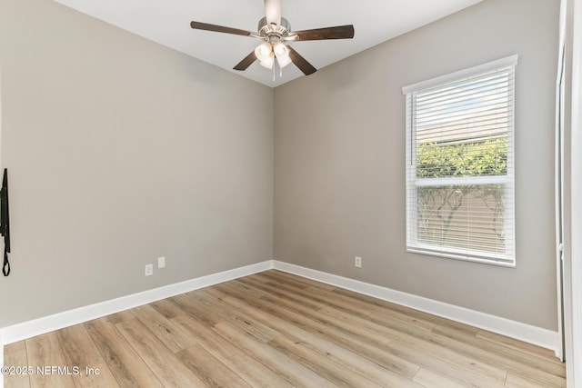 3820 Danforth Dr W, Jacksonville, FL 32224 - spare room with ceiling fan, light wood-type flooring, and baseboards