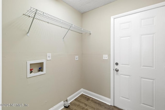 2718 Parkrus Ln, Jacksonville, FL 32208 - laundry room with washer hookup, baseboards, dark wood-style flooring, and electric dryer hookup