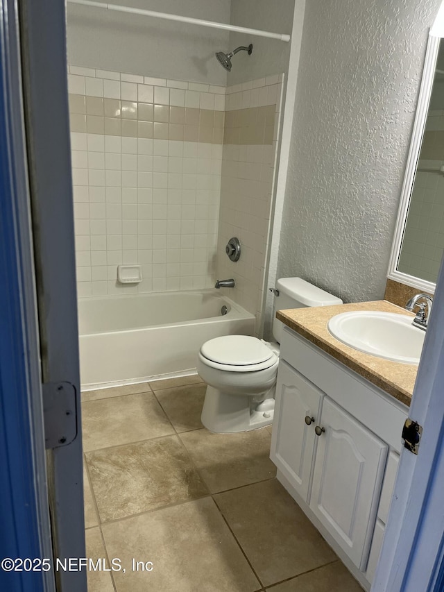425 Timberwalk Ct Unit 1135, Ponte Vedra Beach, FL 32082 - full bath with a textured wall, vanity, toilet, tub / shower combination, and tile patterned floors