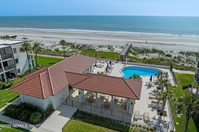 2327 Costa Verde Blvd Unit 201, Jacksonville Beach, FL 32250 - bird's eye view of expansive coastline and a pool