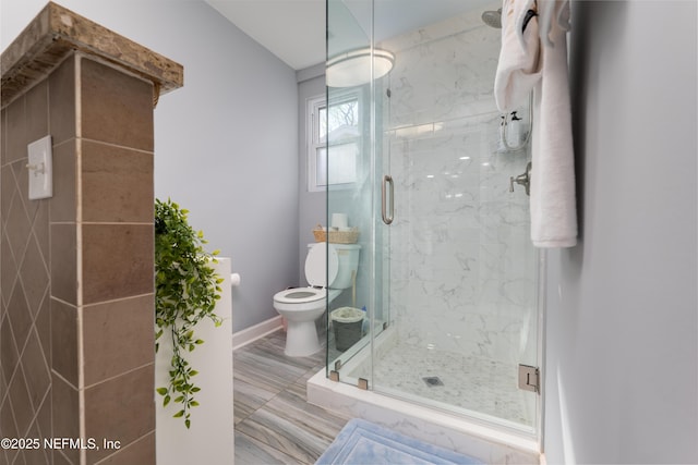 5253 Royce Ave, Jacksonville, FL 32205 - full bath with toilet, a marble finish shower, and baseboards