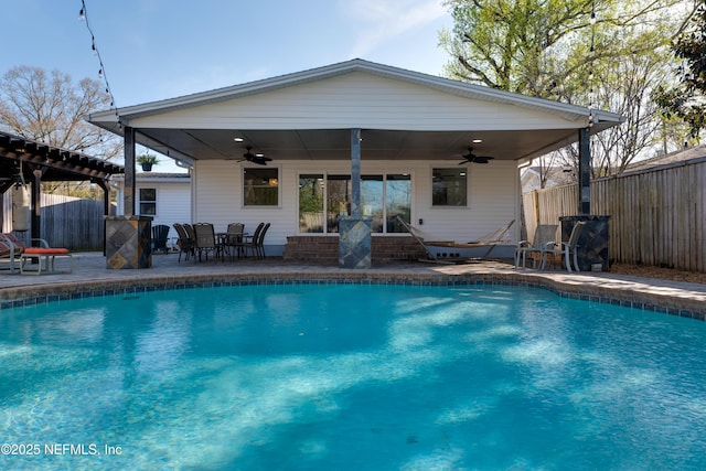 5253 Royce Ave, Jacksonville, FL 32205 - view of swimming pool featuring a ceiling fan and a patio area