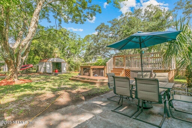 1702 Dibble Cir E, Jacksonville, FL 32246 - view of patio featuring a wooden deck and outdoor dining area