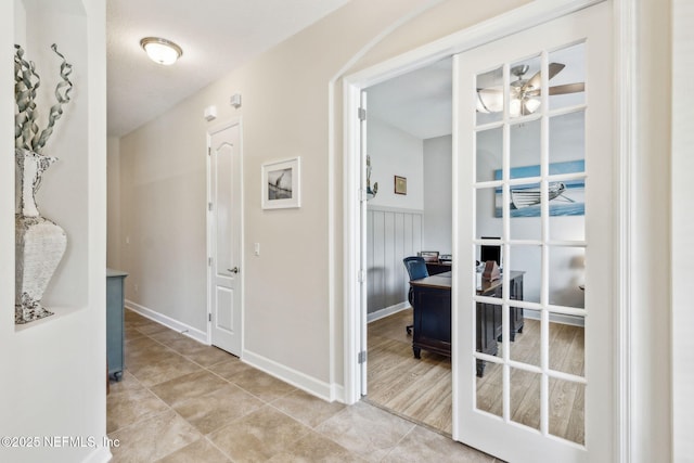 32479 Willow Parke Cir, Fernandina Beach, FL 32034 - hall with an office area and tile patterned flooring
