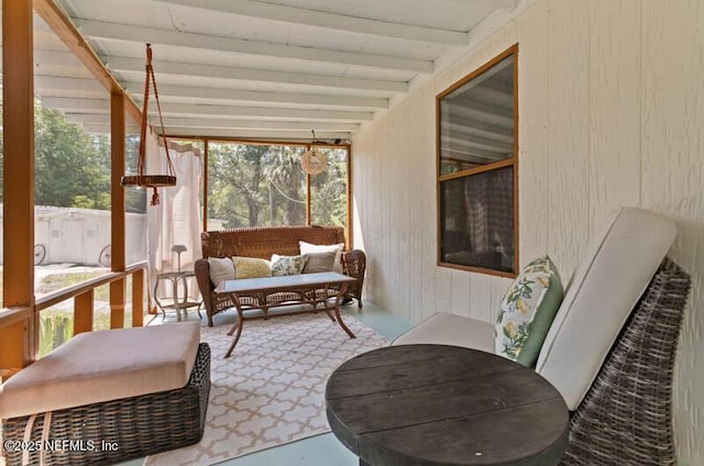 2022 Guava Ln, Bunnell, FL 32110 - sunroom with beamed ceiling