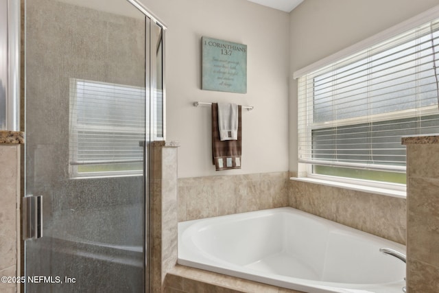 79653 Plummers Creek Dr, Yulee, FL 32097 - full bathroom featuring a garden tub and a stall shower