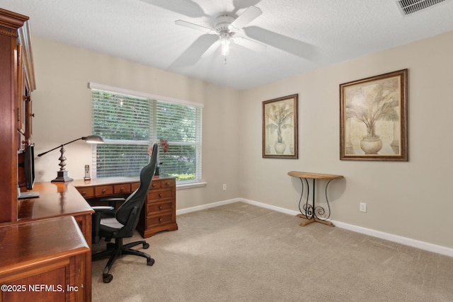 79653 Plummers Creek Dr, Yulee, FL 32097 - office space featuring light colored carpet, ceiling fan, and baseboards