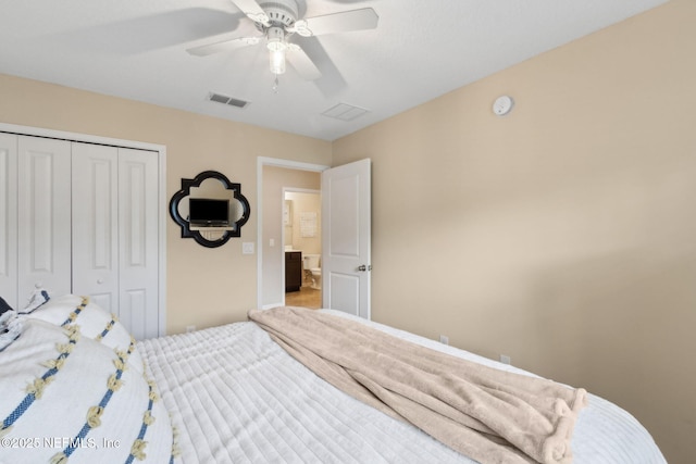 79653 Plummers Creek Dr, Yulee, FL 32097 - bedroom featuring a closet and a ceiling fan