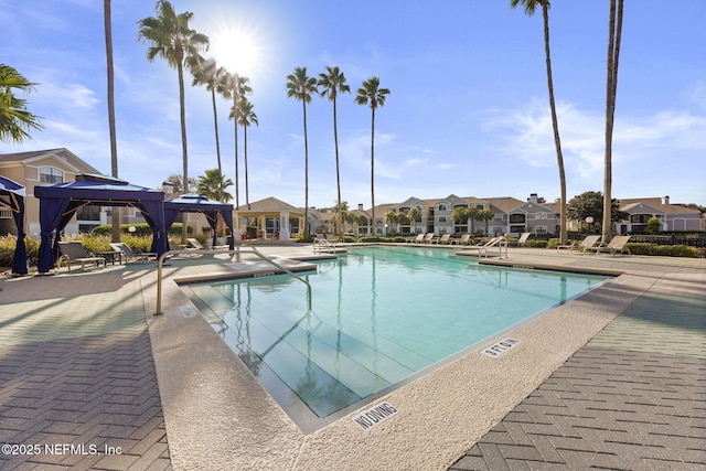 430 Timberwalk Ct Unit 1023, Ponte Vedra Beach, FL 32082 - community pool featuring a patio, a gazebo, and a residential view