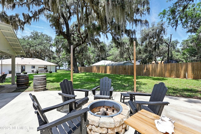 13900 County Road 13 N, Saint Augustine, FL 32092 - view of patio / terrace featuring a fire pit