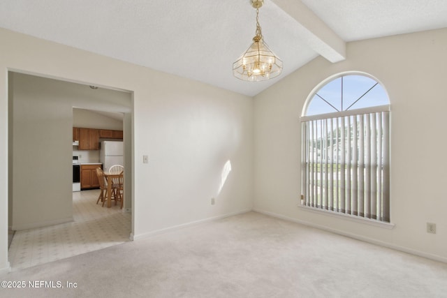 4585 Arrow Wind Ln, Jacksonville, FL 32258 - empty room featuring light carpet, a chandelier, and baseboards