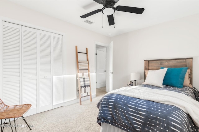 1129 Sebago Ave N, Jacksonville, FL 32233 - carpeted bedroom featuring a closet and ceiling fan