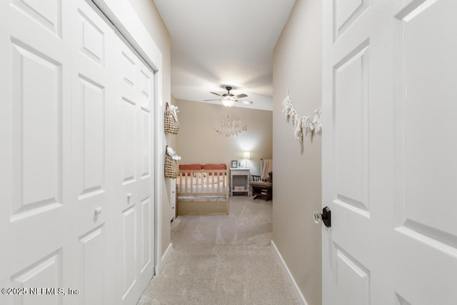 86290 Weldon Ave, Yulee, FL 32097 - hallway featuring light carpet and baseboards