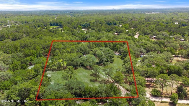 86290 Weldon Ave, Yulee, FL 32097 - aerial overview of property's location featuring a forest and property parcel outlined