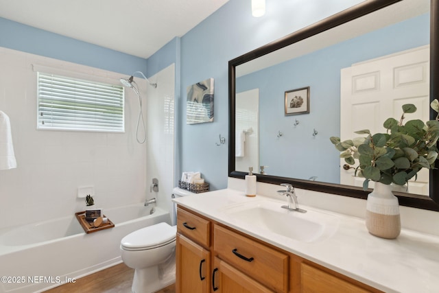 86569 N Hampton Club Way, Fernandina Beach, FL 32034 - full bath with vanity, toilet, bathing tub / shower combination, and wood finished floors