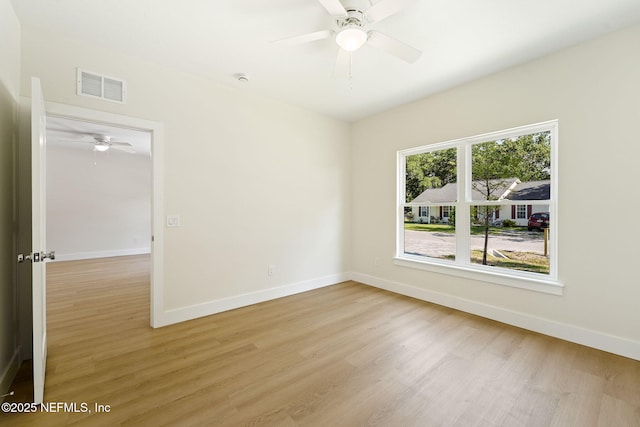 763 W 4th St, Saint Augustine, FL 32084 - unfurnished room with light wood-type flooring, ceiling fan, and baseboards