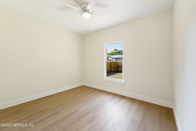 763 W 4th St, Saint Augustine, FL 32084 - unfurnished room featuring baseboards, light wood finished floors, and ceiling fan