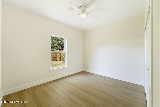 763 W 4th St, Saint Augustine, FL 32084 - unfurnished room featuring wood finished floors, baseboards, and ceiling fan