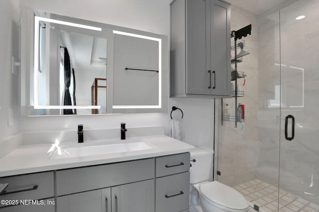 1622 Bridgeton Dr, Jacksonville, FL 32207 - bathroom featuring vanity, toilet, and a stall shower