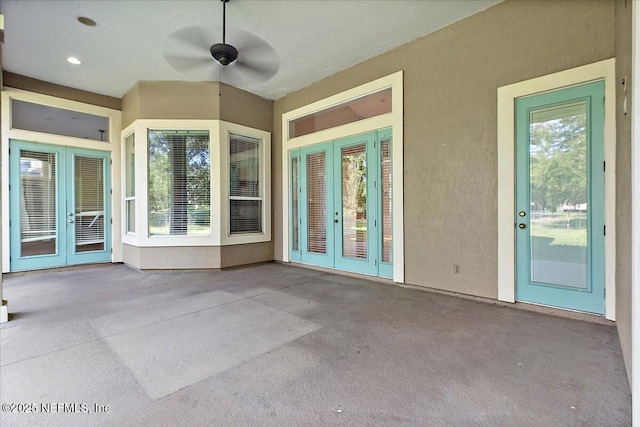 2347 W Clovelly Ln, Saint Augustine, FL 32092 - view of patio with french doors and a ceiling fan