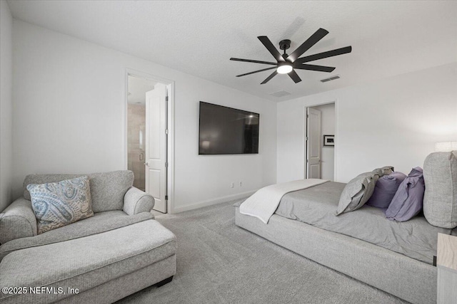 50 Dollar Ct, Saint Augustine, FL 32092 - bedroom with carpet, ceiling fan, baseboards, and ensuite bathroom