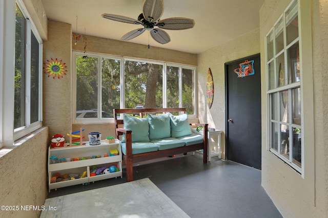1655 The Greens Way Unit 3416, Jacksonville Beach, FL 32250 - sunroom featuring ceiling fan