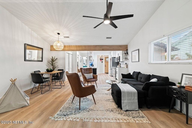 2275 Fairway Villas Ln N, Atlantic Beach, FL 32233 - living area with a ceiling fan and light wood-style floors