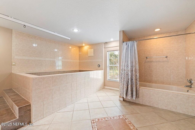 17 Rollins Ave, Saint Augustine, FL 32084 - full bath with tile patterned floors, tiled shower / bath combo, and recessed lighting