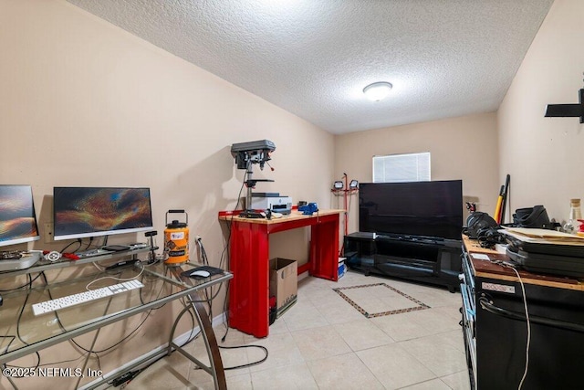 17 Rollins Ave, Saint Augustine, FL 32084 - home office featuring a textured ceiling and light tile patterned floors