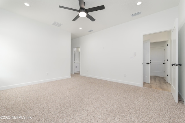 1873 Openwoods Rd, Middleburg, FL 32068 - empty room featuring light carpet, ceiling fan, recessed lighting, and baseboards